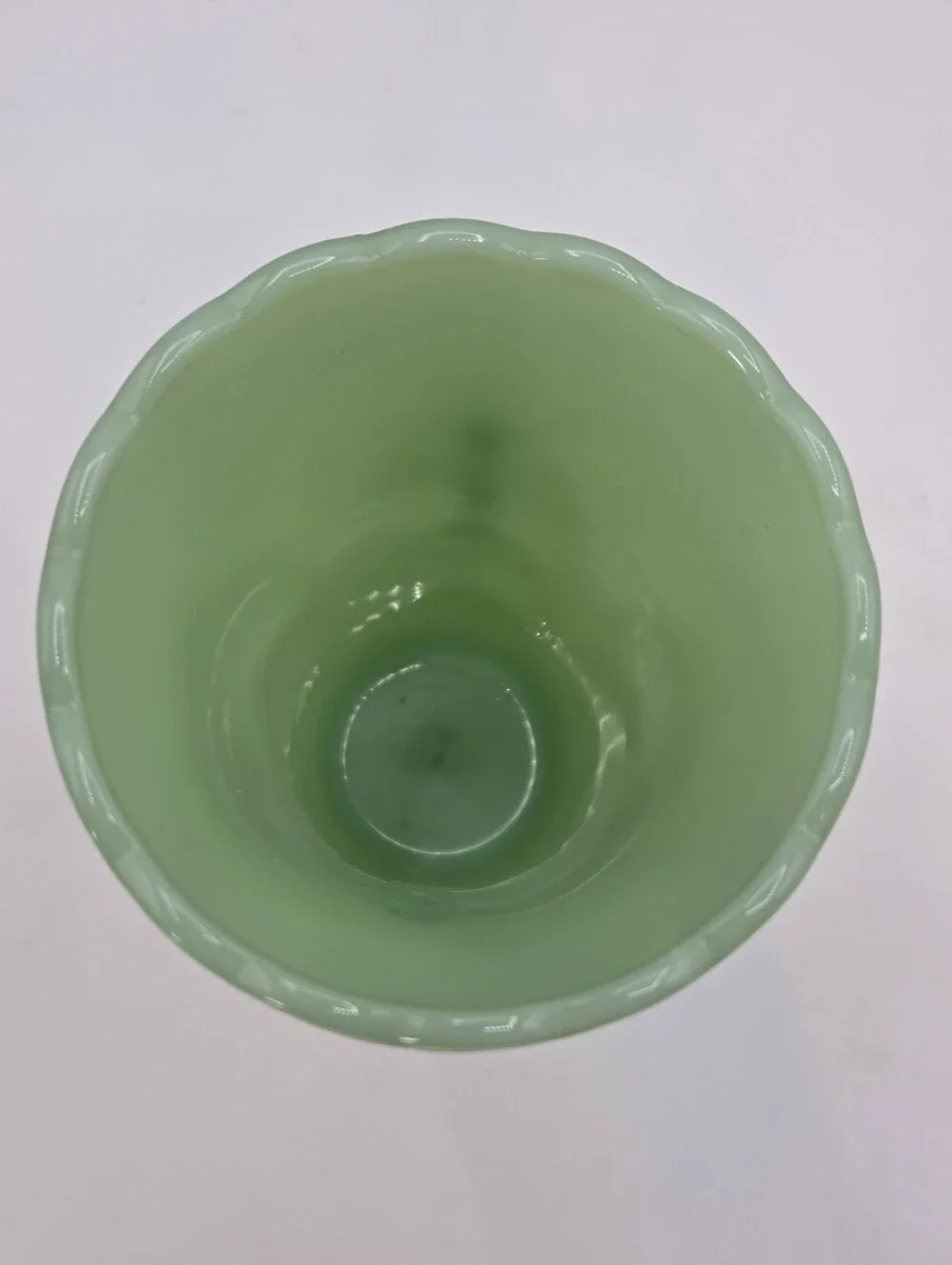 Vintage Anchor Hocking Fire King Jadeite Art Deco Vase